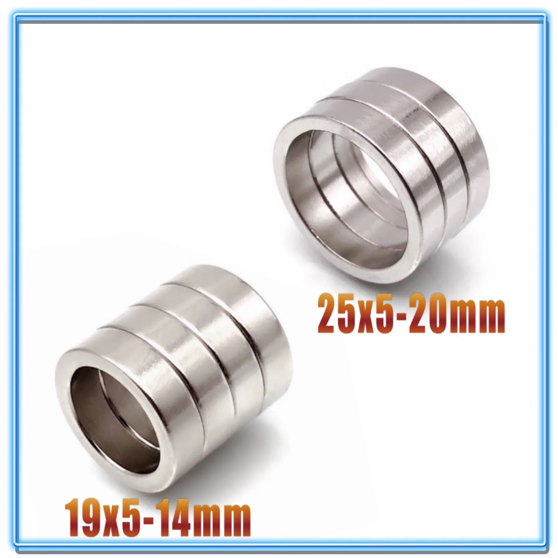 

3/10/50/100Pcs 25x5 mm Hole 20mm 19x5 Hole 14mm Round Ring Neodymium Magnet Strong Permanent Rare Earth Magnets for Craf