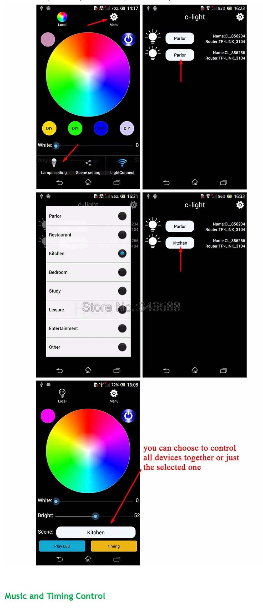 H802 WiFi RGBW светодиодный контроллер iOs Android APP WiFi светодиодный контроллер DC5V-24V вход 6A* 4CH выход для 5 в 12 В 24 В RGBW Светодиодная лента
