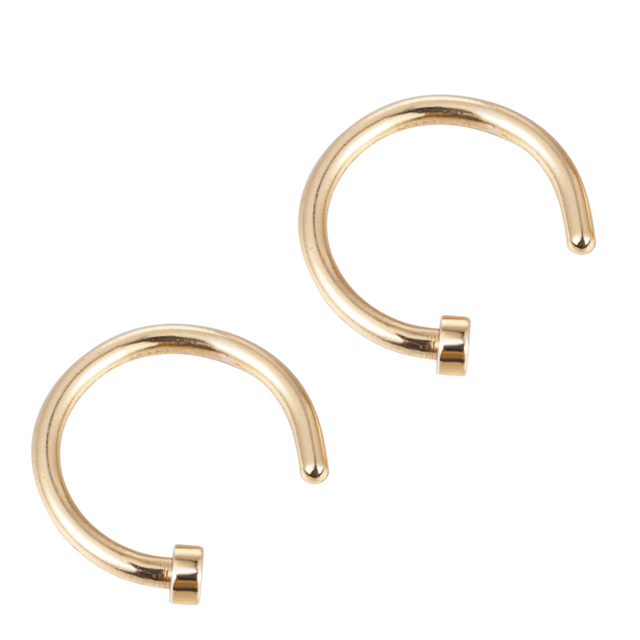 NEW 2pcs Hot Stainless Steel Nose Open Hoop Ring Earring Body Piercing Jewelry 4Color Black Gold Nose Rings nose stud