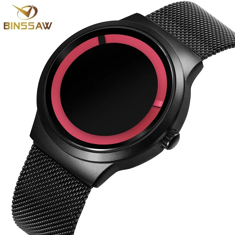 

BINSSAW Quartz Watch Men Creative Fashion wristwatch Top Brand Luxury Steel Mesh Quartz Sport Waterproof Watch Relogio Masculino