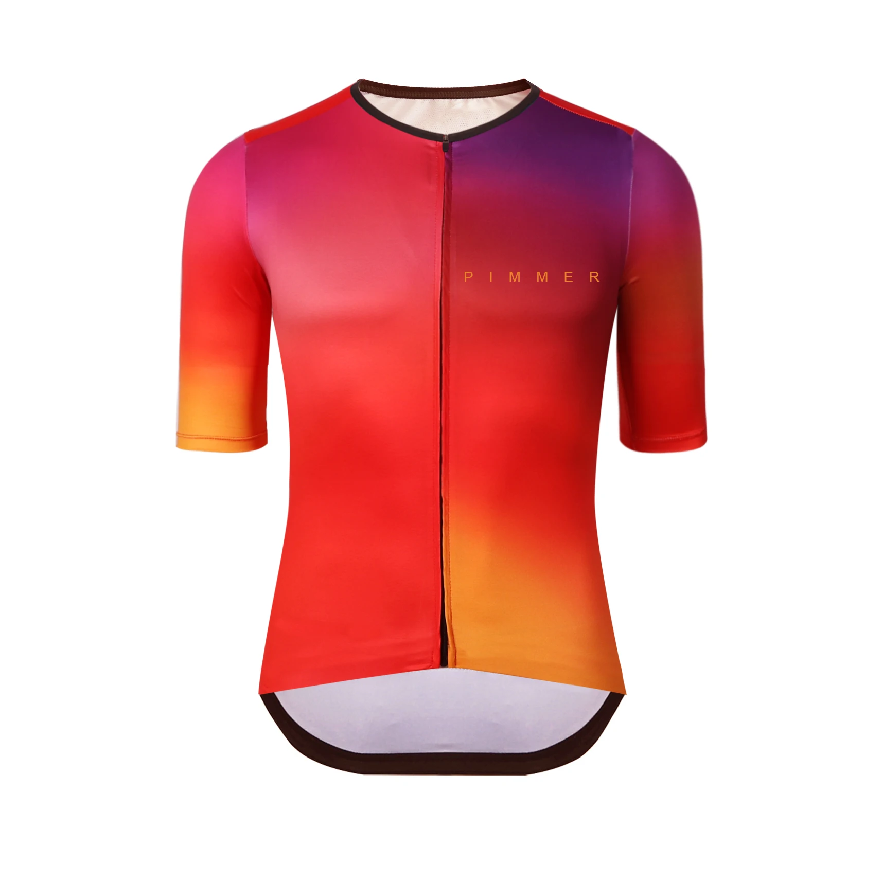 Pimmer красочные короткий рукав Велоспорт Джерси Дорога mtb гоночная рубашка для езды на велосипеде спандекс ткань с лучшим качеством отделка красный