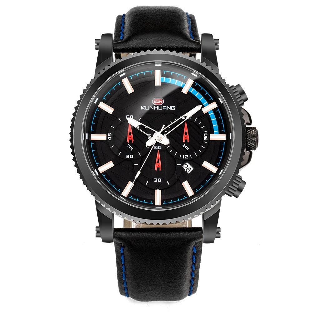 

Man Wrist Watch Noctilucent Calendar Will Clock Dial Wrist Watch Waterproof Motion Wrist Watch Belt Male