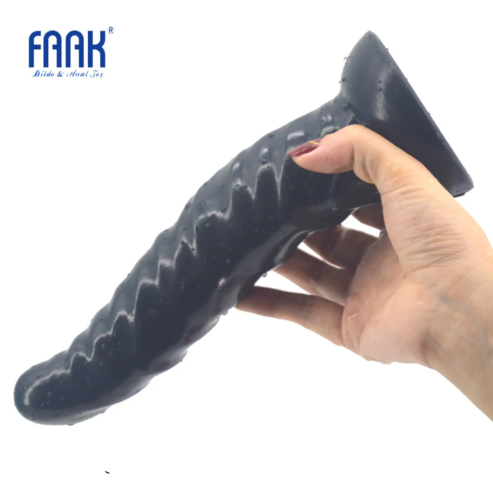 Best  FAAK Curved Butt Plug Silicone Dildo 2018 Sex Products Waves Surface Big Long Anal Plug with Suctio