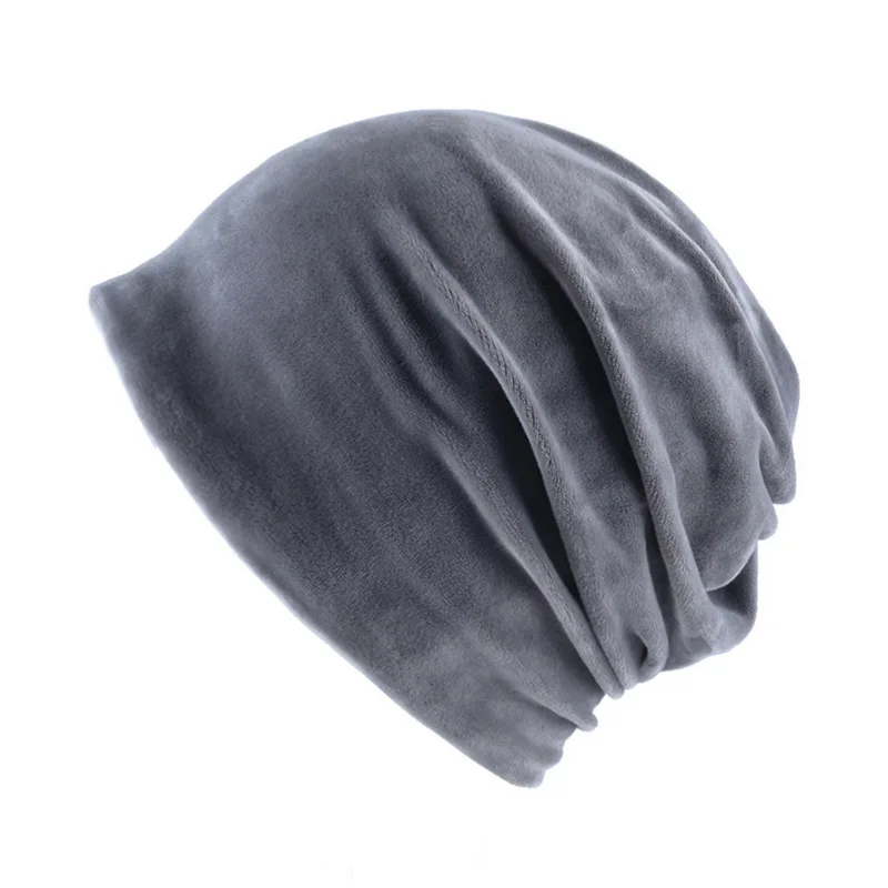 grey1 OEAK новые осенние модные теплые вязаные флисовые внутри шлепки Skullies шапки зимние женские головные уборы - Цвет: grey1