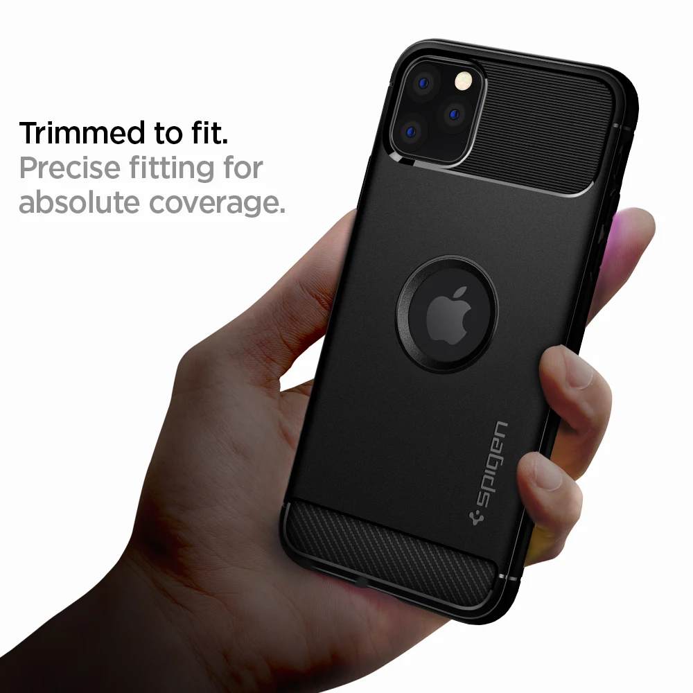 Spigen прочный армированный Гибкий Мягкий ТПУ MIL-STD ударопрочный матовый черный чехол для iPhone 11 Pro Max/11 Pro/11