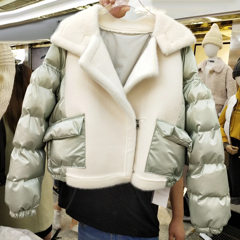 Женское короткое хлопковое пальто с хлопковой подкладкой зимняя куртка женская новая Корейская стильная свободная комбинированная куртка Женская парка
