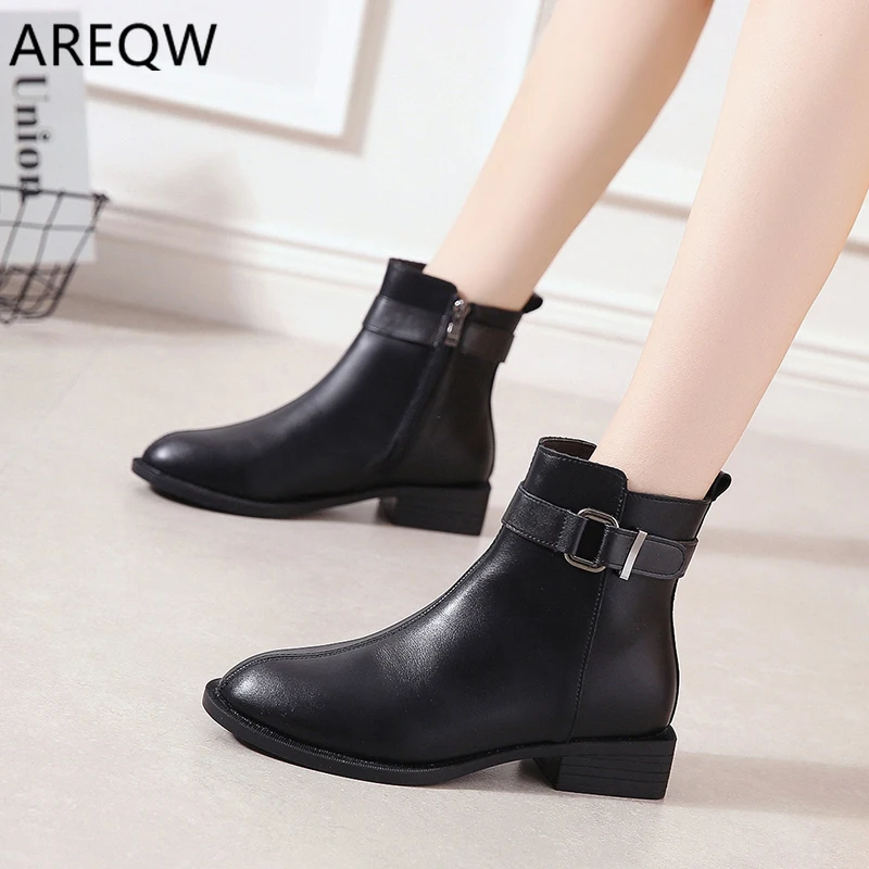 

2020 Women Female Mother Ladies Genuine Leather Shoes Boots Mid Calf Winter Plush Fur Warm Zipper Med Heel