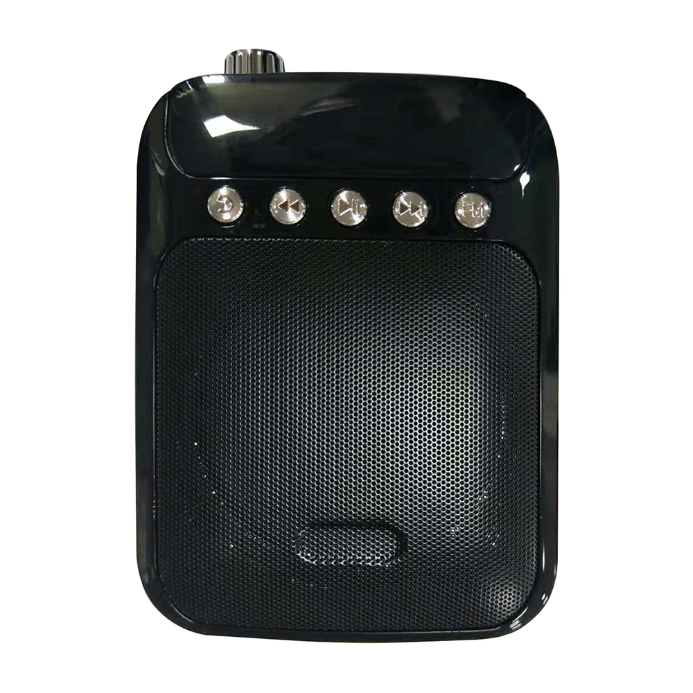 

UHF Mini Portable Voice Amp Amplifier Loudspeaker FM Radio with Wireless Headset Microphone Mic Support TF Card
