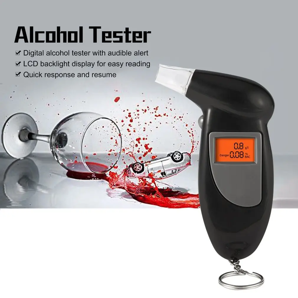 Backlight Digital Alcohol Tester Digital Alcohol Breath Tester Breathalyzer Analyzer LCD Detector Backlight Light