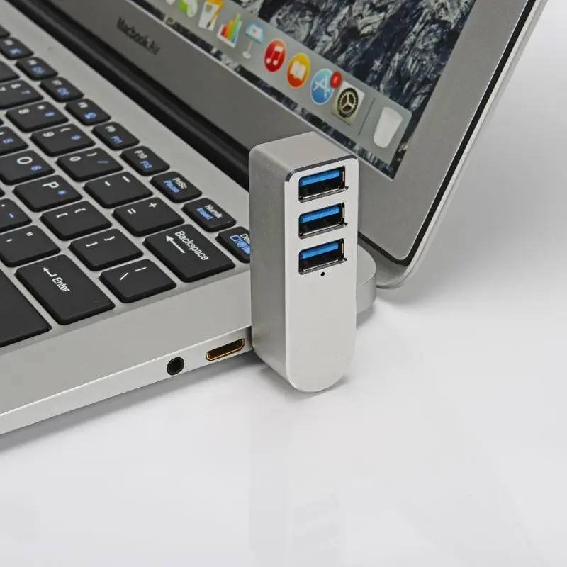 Алюминиевый сплав мини 3 порта USB 3,0 концентратор поворотный USB разветвитель адаптер для ПК ноутбук