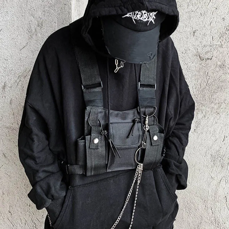 Techwear Functional Tactical Chest Rig Bag Men Hip Hop Streetwear Cool ...