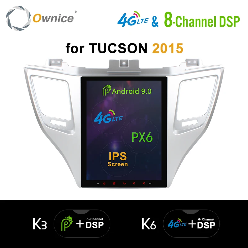 Ownice вертикальный PX6 Восьмиядерный Android 9 0 автомобильный DVD плеер для Hyundai TUCSON 2015 4G