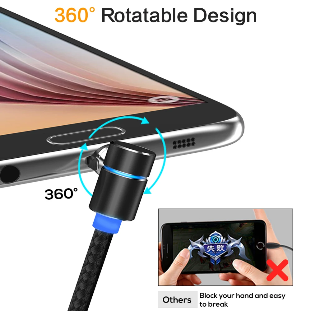 Cavo Magnetico di Ricarica 3 in 1 USB-C™ Micro USB e 8 pin con LED 1.2m - Cavi USB 2.0 - USB - Computer