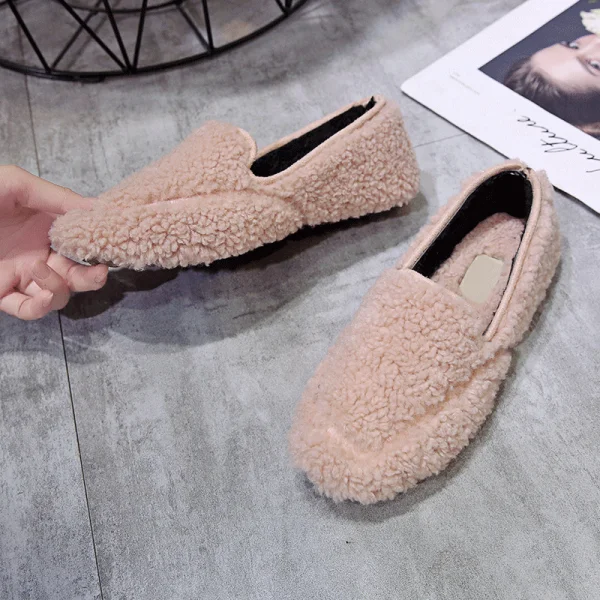 Women's Boots Autumn Lace Up Plush Booties Ladies Low Heels booties Boots-women Round Toe Shoes Winter Footwear Clogs Platform - Цвет: 5