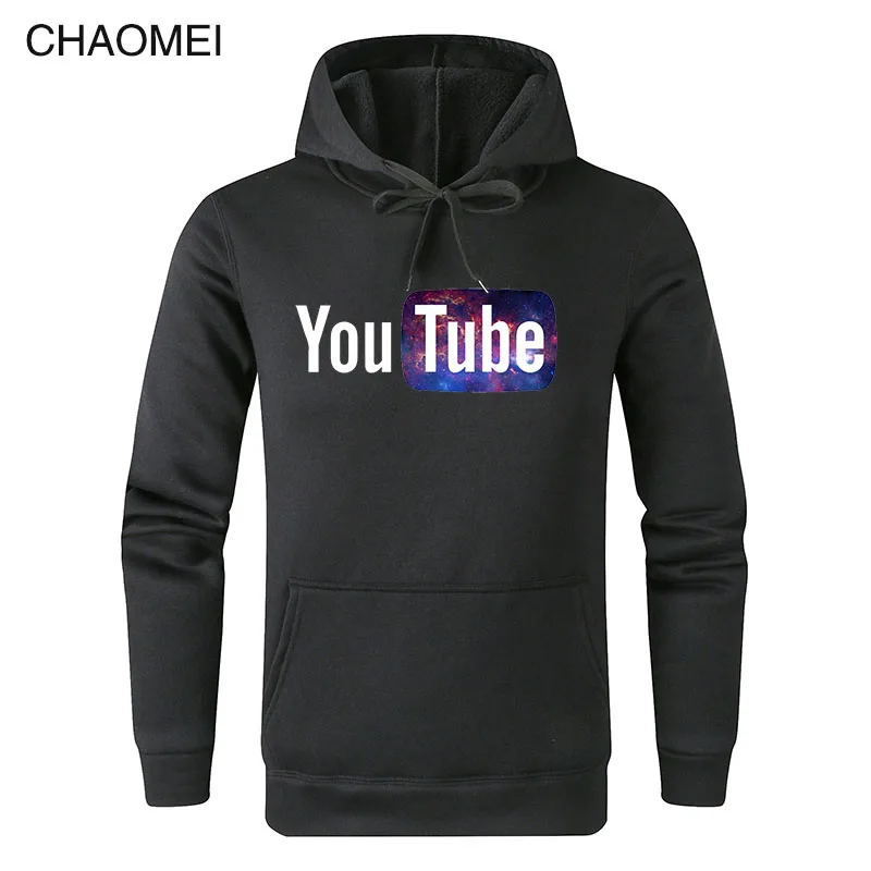 2019 Autumn Winter Funny Male Hoodies Youtube Printed Sweatshirts Men You Tube Hoodie Men Women Streetwear Warm Fleece Hoody C17