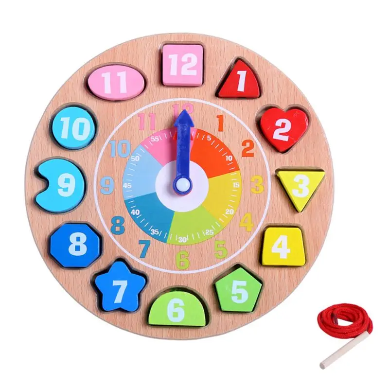 

Educational Wooden Clock Learning Sorting Clock Puzzle Cognition Play Toy for Kids Toddlers Baby