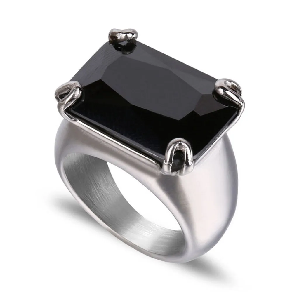 Кольцо обручальное мужское женское из нержавеющей стали золотого цвета камень