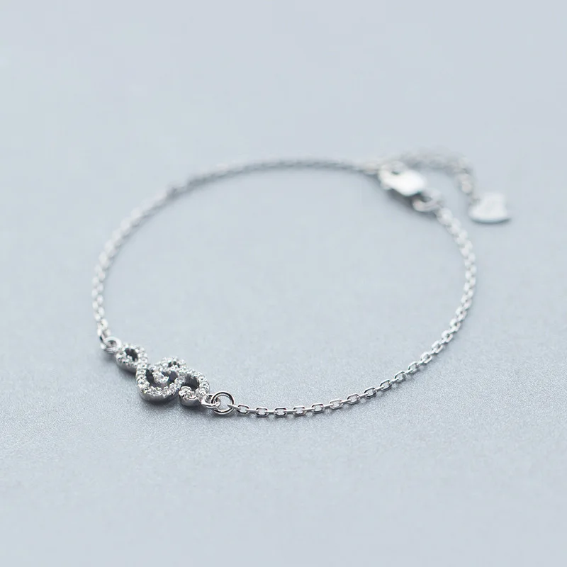 

Real 100% 925 Solid Sterling Silver Zirconia Music Note Charm Bracelets For Woman Jewelry