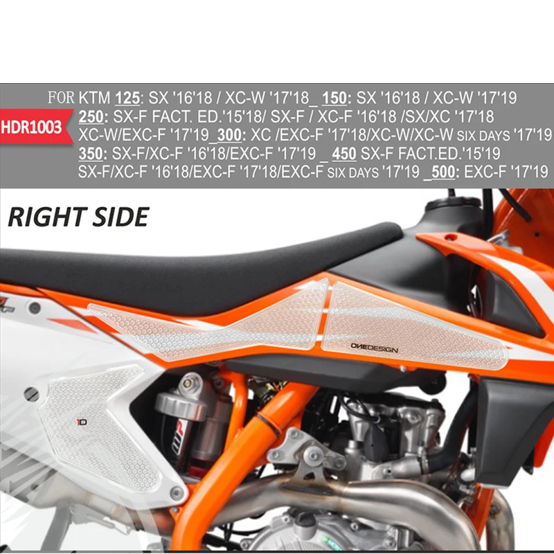FOR KTM 125 150 250 300 350 450 500 motorcycle Decal Gas Knee Grip Tank Pad Protector Sticker Side Tank Traction Pad 3M