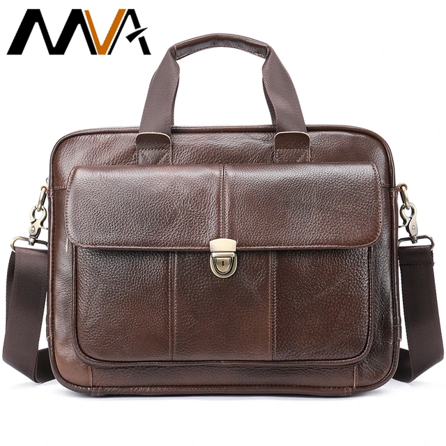 Luufan Men's Leather Bag Men's Briefcases Genuine Leather Laptop Bag 14  Shoulder Messenger Bags For Men Totes Bags For Document - AliExpress