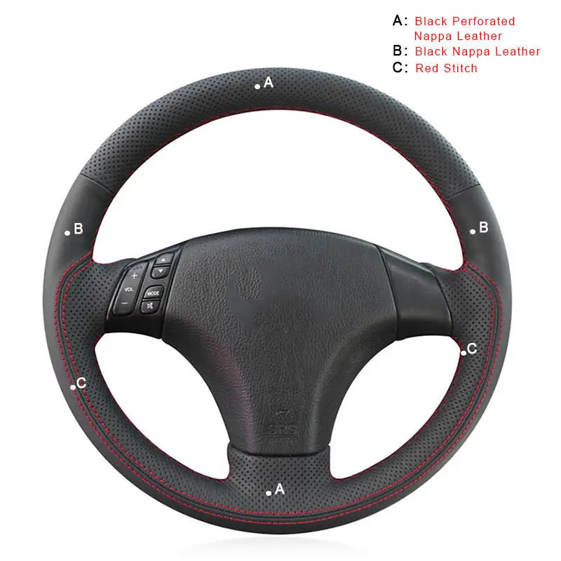 Автомобильная Оплетка на руль для Mazda 3 Axela 2003-2009 Mazda 6 Atenza 2004-2008 Mazda 5 2004-2010 автомобильные чехлы на колеса - Название цвета: Nappa Leather