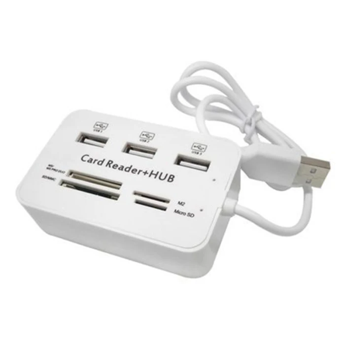 Горячая новинка 3 порта USB Multi-In-1 концентратор MS SD M2 TF считыватель карт памяти Алюминиевый адаптер NV99