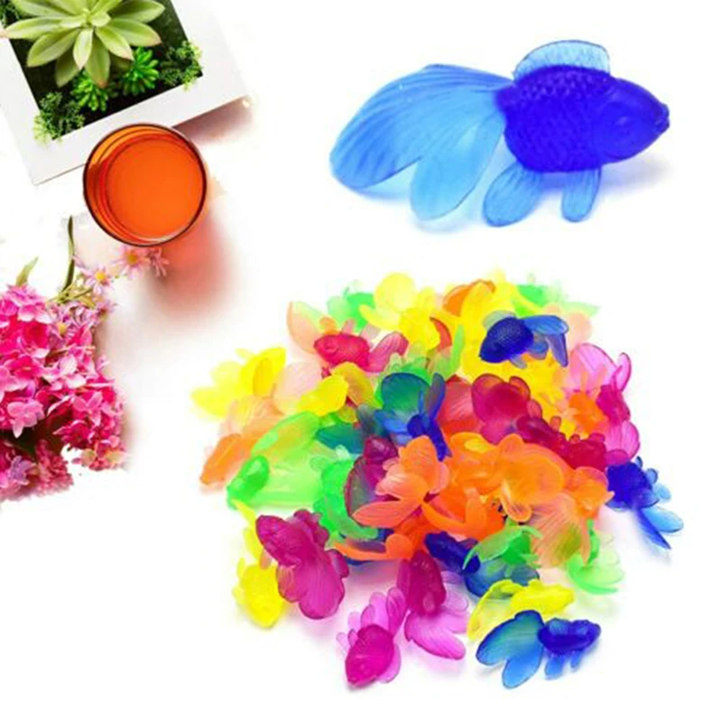 

10Pcs/Lot Soft Rubber Gold Fish Baby Bath Toys Small Plastic Simulation Small Goldfish Water Toy Fun Kids Swimming Beach Toys