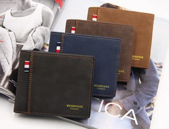 

Frosted Pu Leather Men's wallet Money Bag Large Capacity Multifunction Business Retre Short Wallets Purse