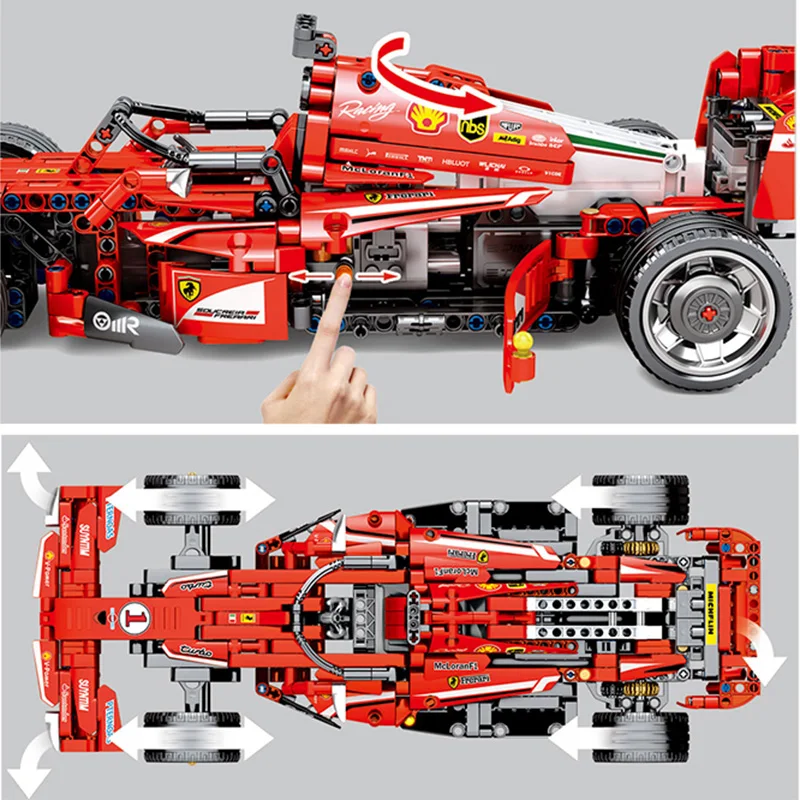 Technic F1 RC гоночный автомобиль Мощный мотор строительные блоки Супер спортивный гонщик электрический автомобиль кирпичи игрушки подарки для детей