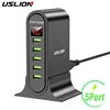 USLION 5 Port USB Charger HUB Multi USB Charging Station Dock Desktop Wall Home LED Display Universal New Chargers EU US UK Plug ► Photo 1/6