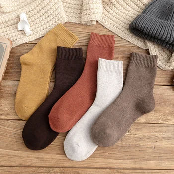 

High Quality Popular Hot Sale Solid Socks Winter Super Thicker Terry Socks Male Against Cold 5Pairs/Lot Warm Men Socks
