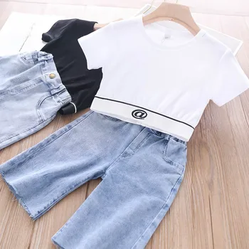 

2020 Summer Girls Sets Printed Letters Fashion T Shirt and Pants Children's Clothing Wholesale