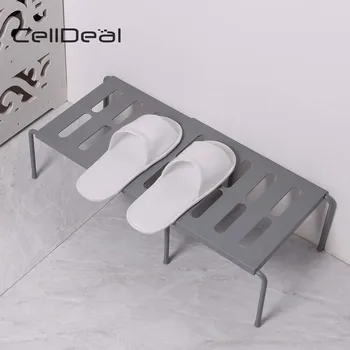 

Adjustable Kitchen Storage Rack Cupboard Storage Shelf Single Layer Kitchen Organizer Wardrobe Shoe Organizers Saving Space