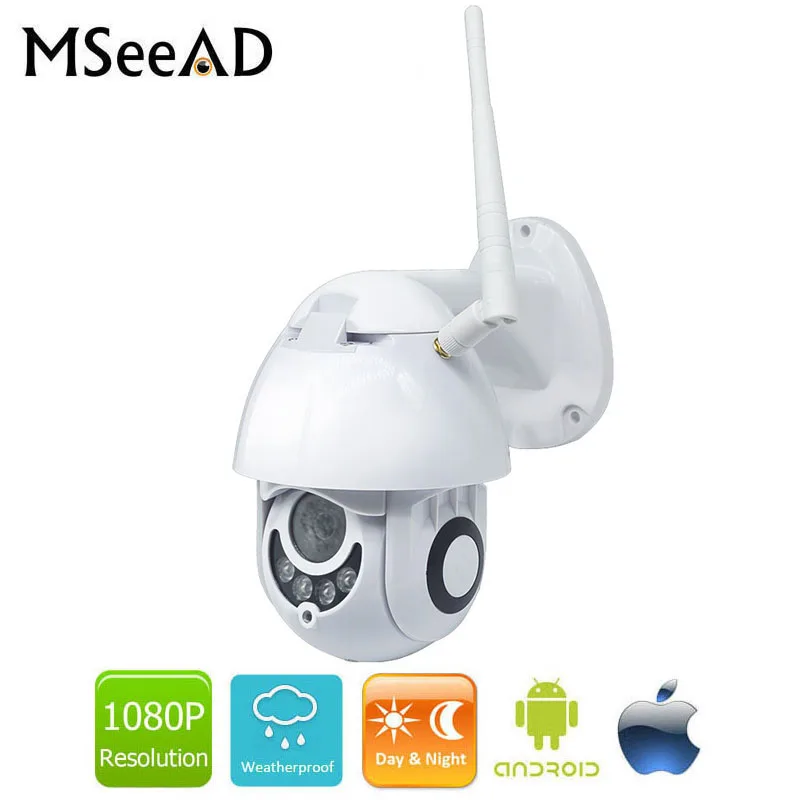 WIFI Camera Outdoor PTZ IP Camera 1080p Speed Dome CCTV Security Cameras WIFI Exterior 2MP IR Home Two Way Audio PTZ CCTV