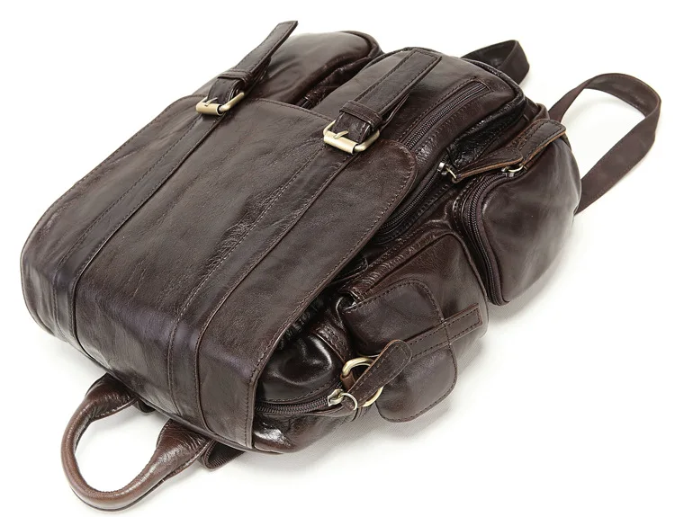 Bolso Hombre Cuero Genuino De Hombro Sac a Dos Homme Voyage непроницаемый винтажный Cuir Marron De Lux мужской рюкзак из коровьей кожи