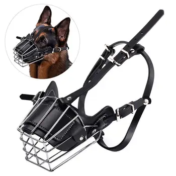 

Pet Dog Mouth Breathable Adjustable Anti-Bite Metal Muzzle Protection Cover 2020