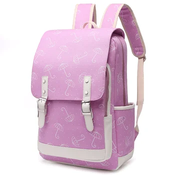 

Girls Backpack Large Capacity Multifunction Umbrella Backpack for Students Teenager Pink Backbag Nylon Canvas Shoulder Schoolbag