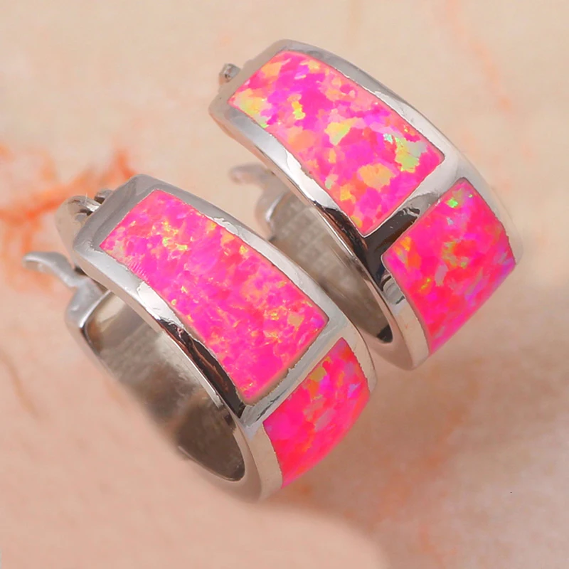 Модные brinco AliExpress Фиолетовый Огненный опал серебряные штампованные серьги-кольца для женщин ювелирные изделия для здоровья OE360