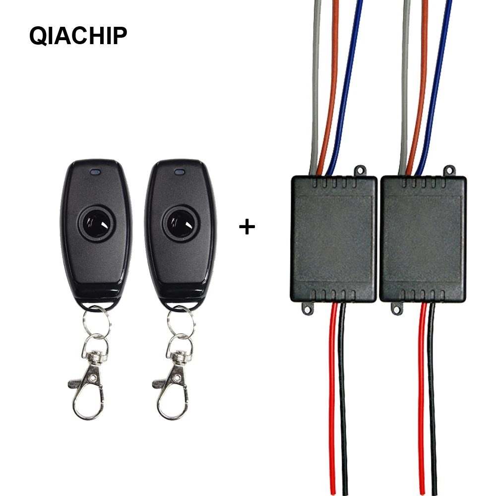 2 RC and 2 Receiver QIACHIP 433 МГц Универсальный беспроводной пульт дистанционного управления DC 12 В 24 В 1CH релейный модуль приемника с 1 каналом дистанционного передатчика - Цвет: 2 RC and 2 Receiver