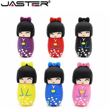 

JASTER Japanese dolls Kimono girl usb flash pen drive 4gb 8gb 16gb 32gb 64GB dolls flash usb memory stick pen drive gifts disk
