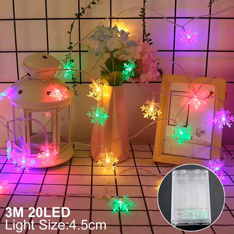 Рождественский светодиодный светильник-гирлянда в виде снежинки, рождественские украшения, рождественские украшения для дома, рождественские принадлежности, новогодние - Color: light 1