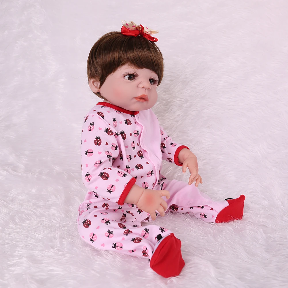 22 дюймов Reborn Baby Dolls полностью виниловые силиконовые Милые Мягкие Игрушки для ванны Alive Menina водонепроницаемые детские подарки на день рождения