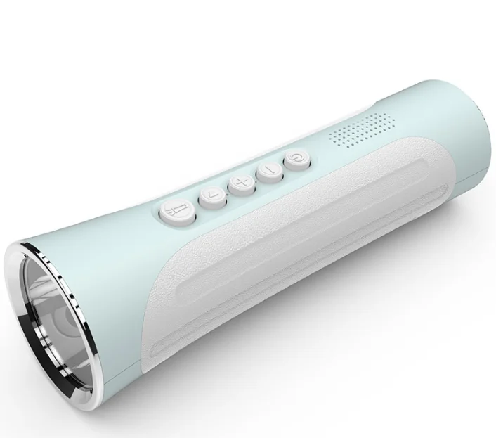 Многофункциональный беспроводной Bluetooth динамик Портативный Громкая связь динамик со светодиодным фонариком поддержка PowerBank TF для верховой езды кемпинга - Цвет: Небесно-голубой