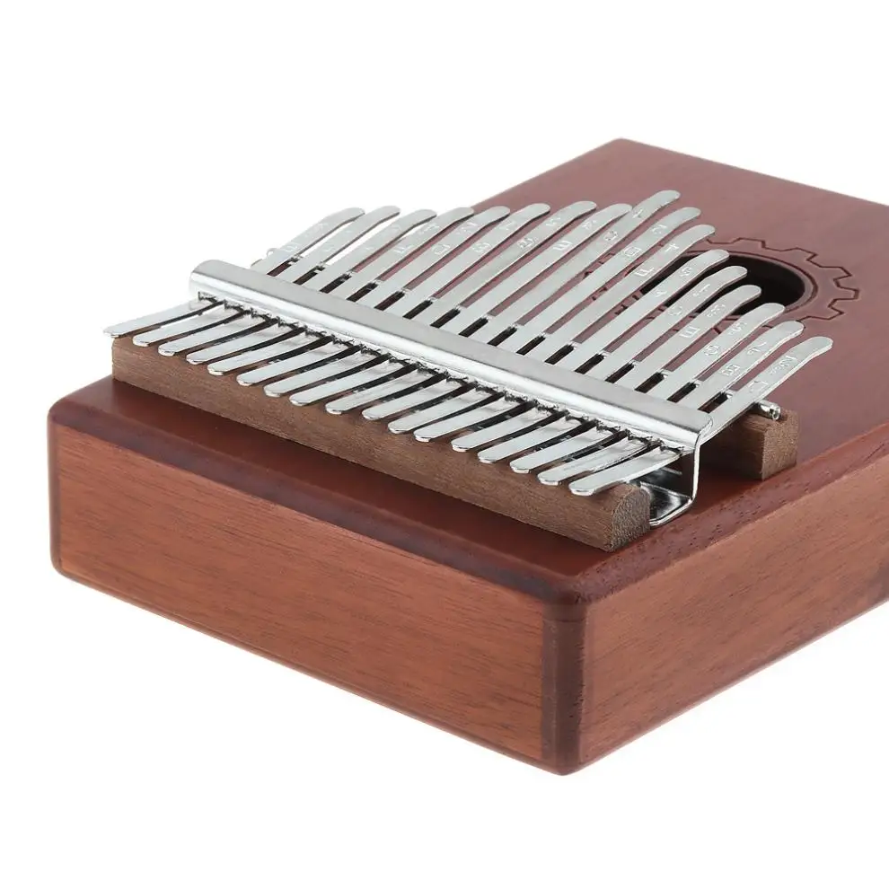 17 Key Kalimba Single Board Mahogany Thumb Piano Set Mbira Mini Keyboard Instrument with Bag and Complete Accessories