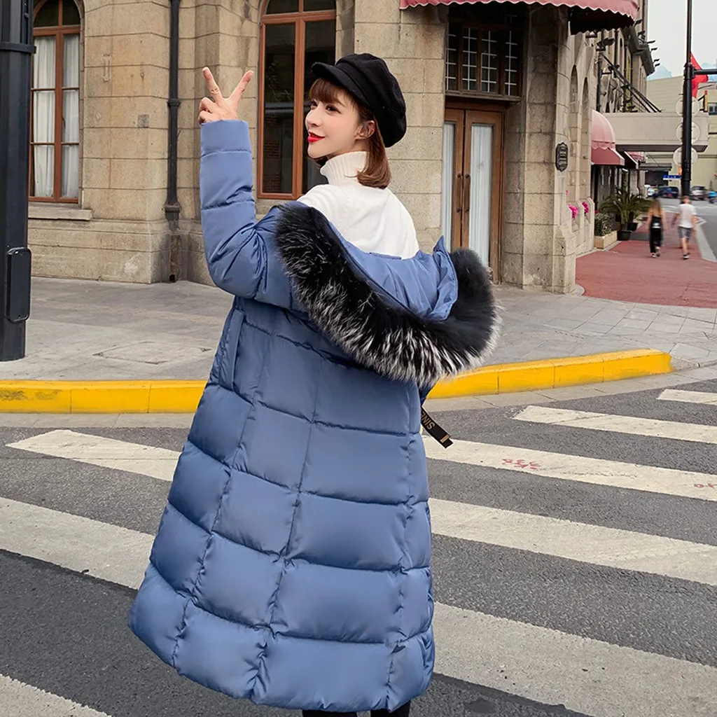 Женские зимние теплые парки с капюшоном, толстая Тонкая куртка на молнии с карманами, пальто, пальто с длинным рукавом, пальто из искусственного меха, верхняя одежда