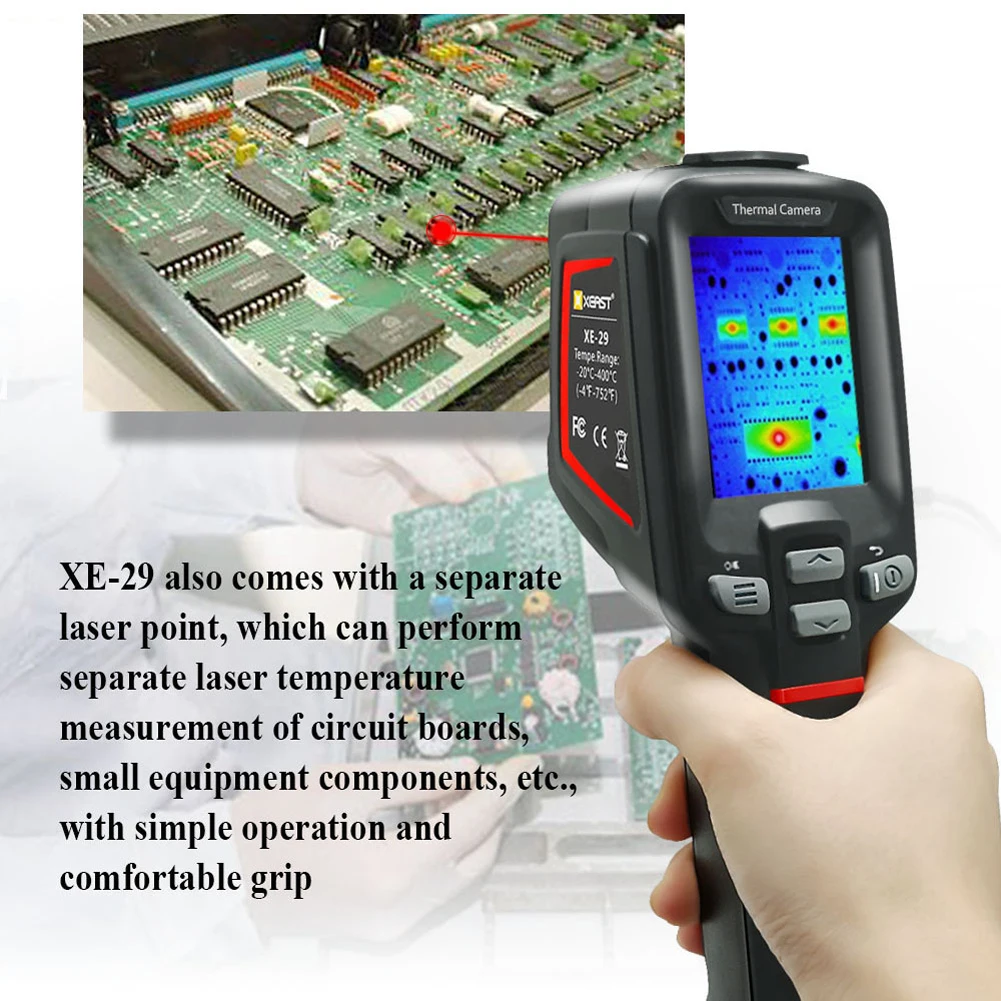 US $265.56 24In LCD Display Screen 12090 Infrared Radiation Resolution Portable Thermal Camera Thermal Imager IR Indicator Thermal Camera
