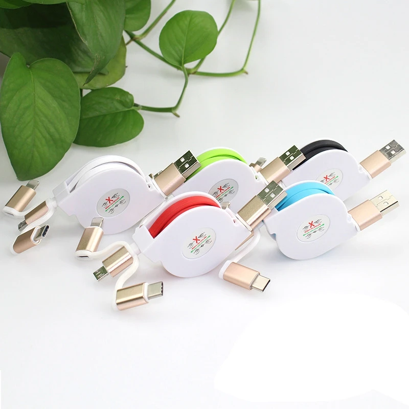 3 в 1 Выдвижной Usb type C кабель зарядного устройства для samsung Android Iphone