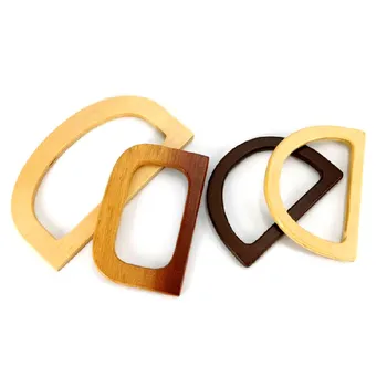 

Fashion Wooden Handle Rectangle Circle Root Handle DIY Bag Accessory Home Bag Round Plastic Purse Handle Frame Replacement
