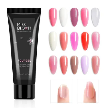 

12-Colors Fast Nail Extension Acrylic UV Gel Nail Polish 15 ml Crystal Model Gel Poly Hard Gel Jelly Varnish Pink White Red DIY
