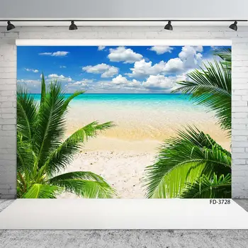 

Wedding Baby Child Photography Palm Sea Sand Beach Ocean Cloud Blue Sky Scenery Backdrop Photocall Photo Studio Background Props